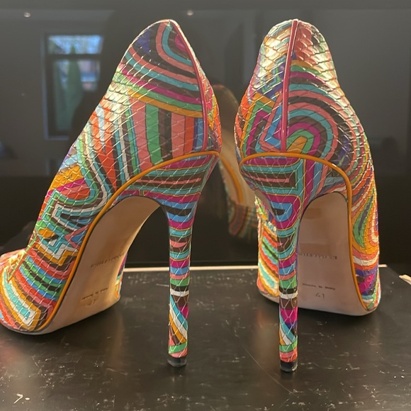 Ladies' leather Emilio Pucci pumps, multi-cllour, soft leather - Picture 6 of 7